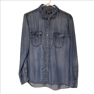 Buffalo Denim Chambray Button Down Shirt Womens Medium